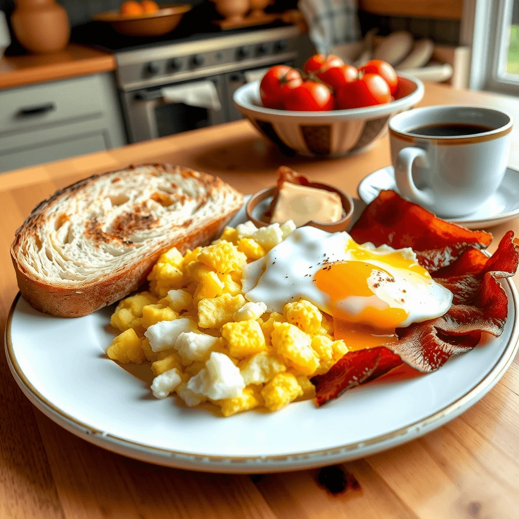 A rustic basket filled with fresh pasture-raised eggs of various natural shell colors, sitting on a wooden farm table.