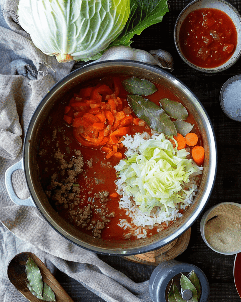 cabbage roll soup recipe card