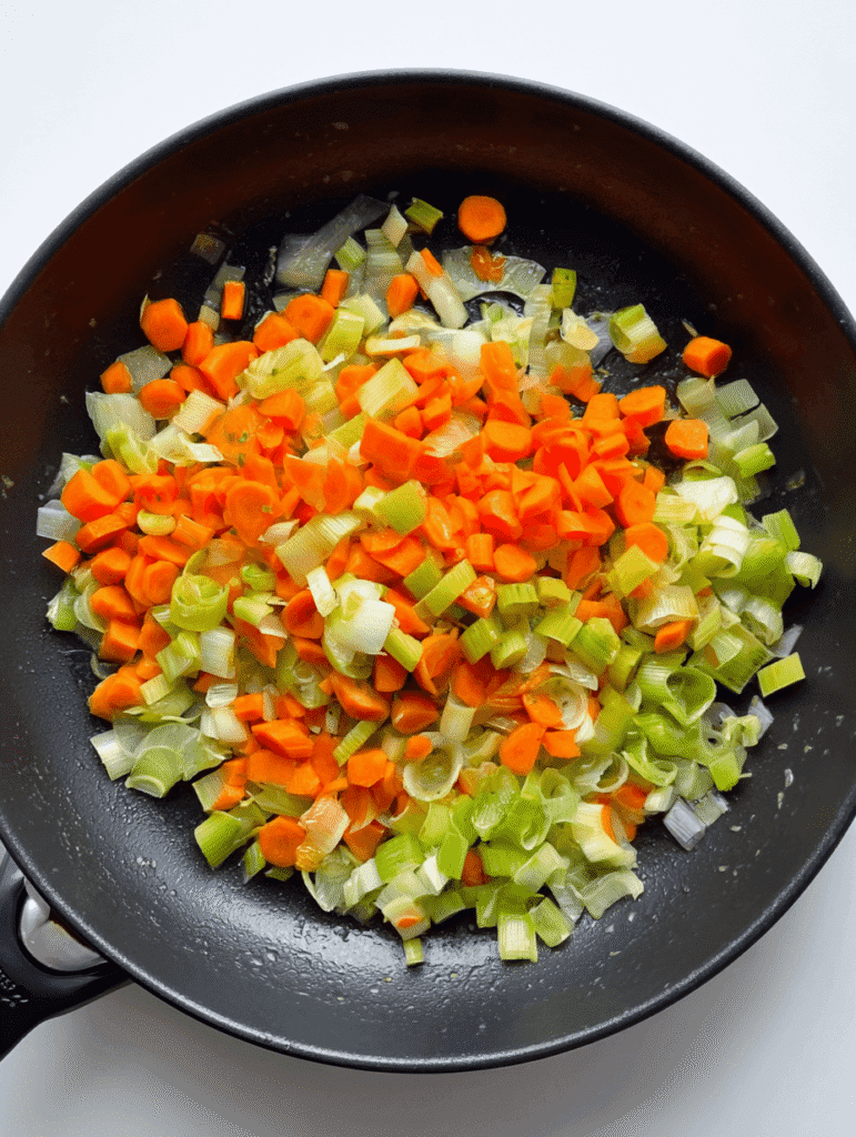 chicken pot pie ingredients vegetables carrots leeks