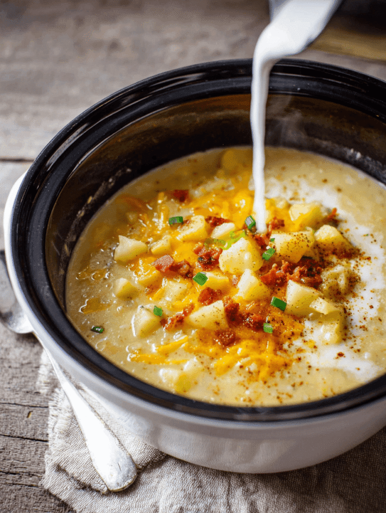 slow cooker loaded potato soup recipe