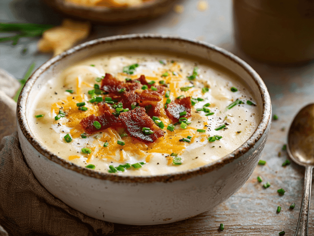 crock pot potato soup recipe card