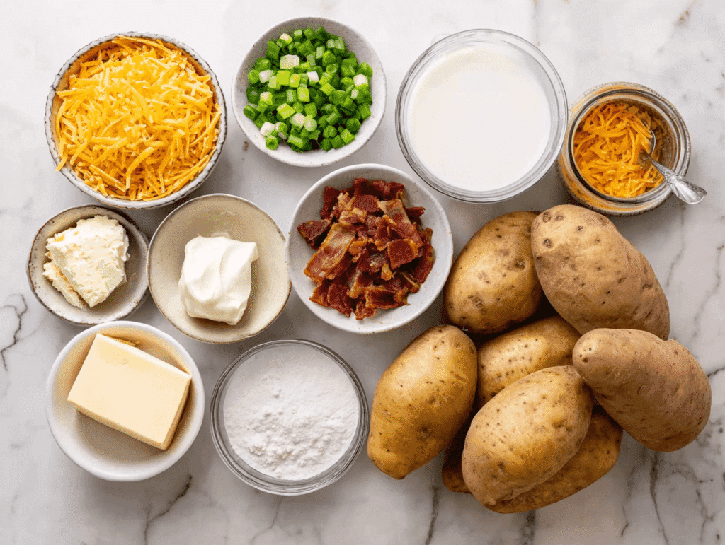 ingredients for loaded baked potato soup recipe