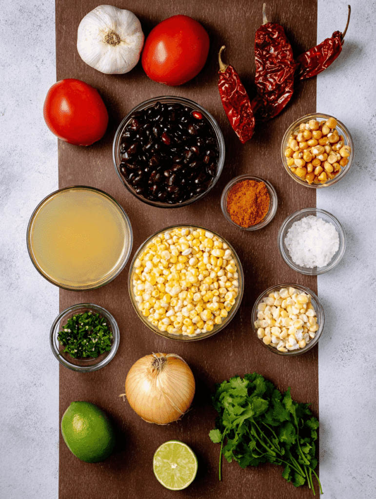 Ingredients for authentic Mexican soup recipes