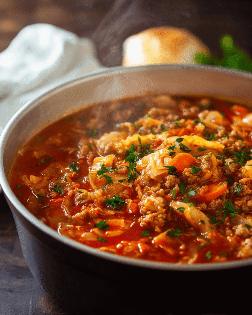 serving cabbage roll soup
