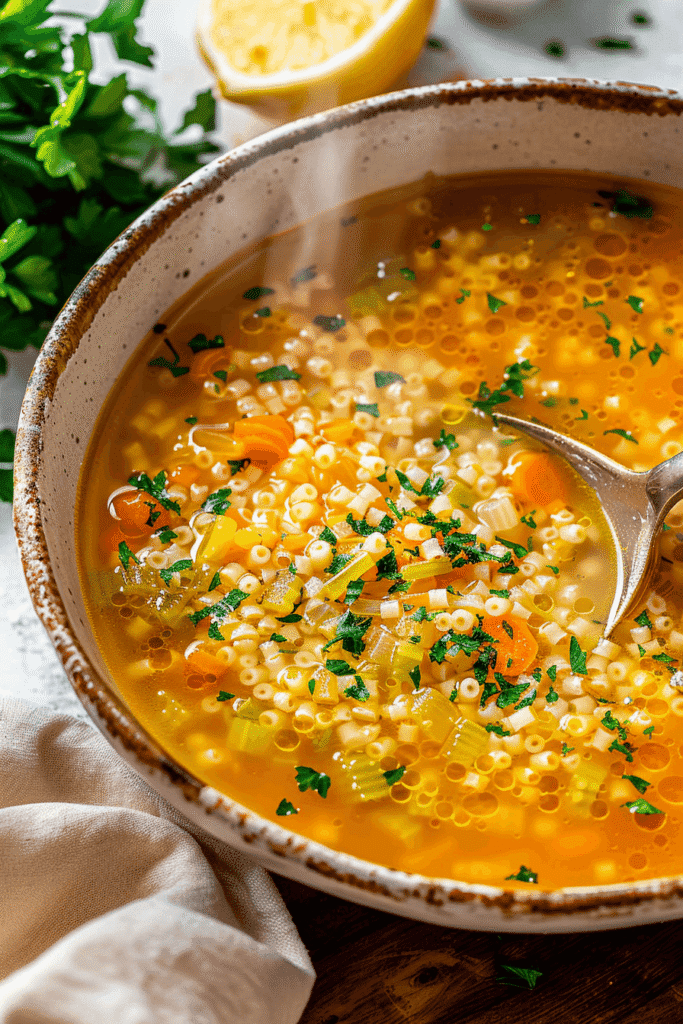 Serving Pastina Soup Recipe