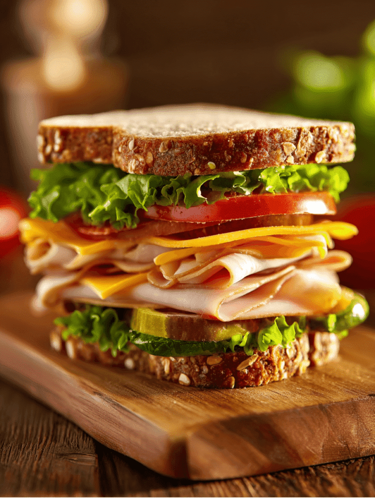 cold cut deli sandwich to serve with chicken noodle soup