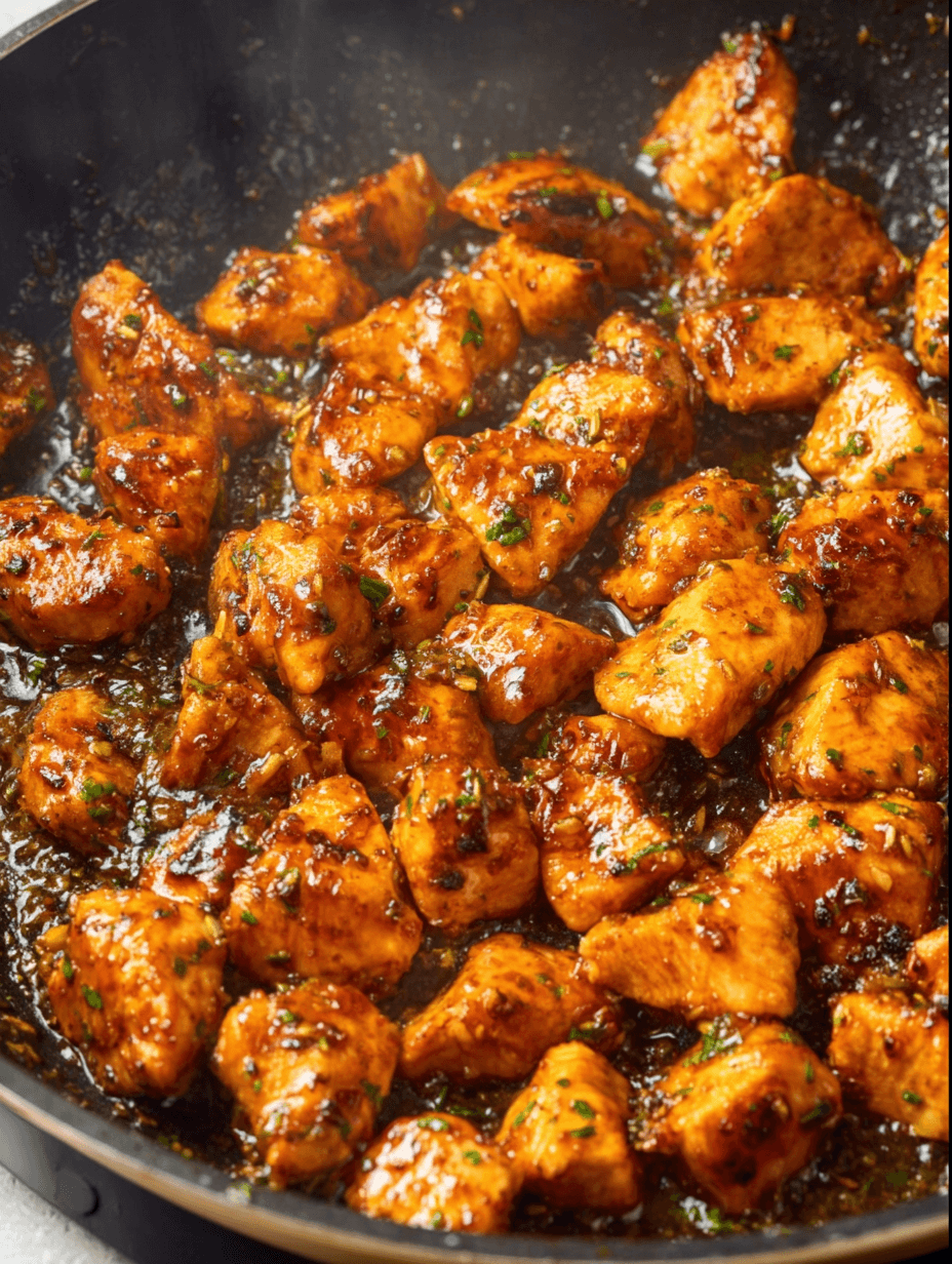 high-protein-honey-garlic-butter-chicken-cooking-skillet high-protein honey garlic butter chicken cooking in skillet