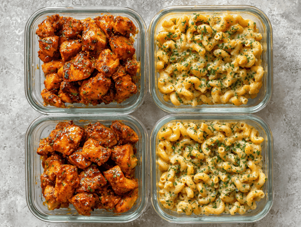 High-Protein Honey Garlic Butter Chicken with Mac & Cheese