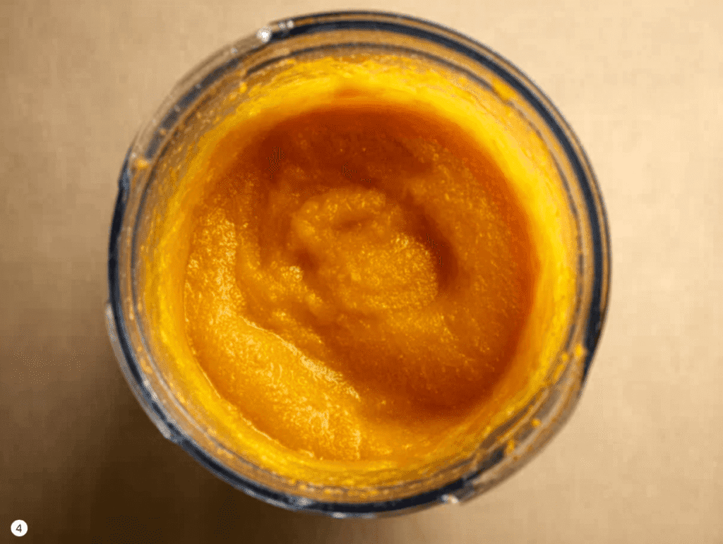 Blended carrots, celery, and onions forming smooth base for Italian Penicillin Soup Recipe