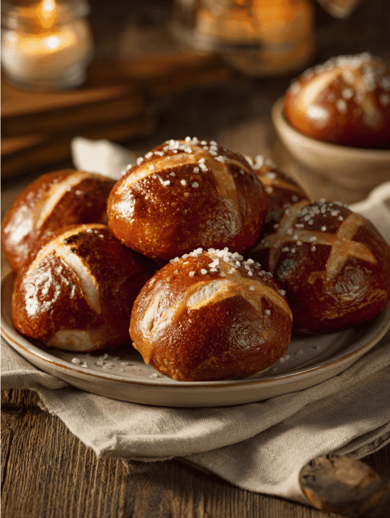 pretzel rolls to serve with chicken noodle soup