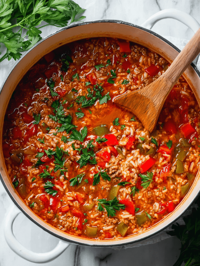 serving stuffed pepper soup recipe