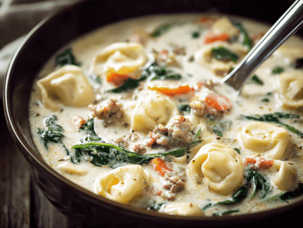 slow cooker tortellini soup​
