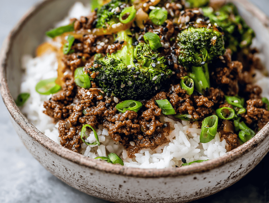Beef and Broccoli Stir Fry – Better Than Takeout at Home 2 ground beef and broccoli stir fry with onions over jasmine rice