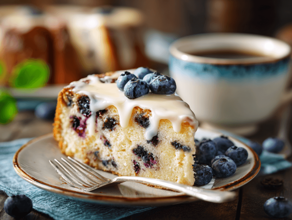 Blueberry Cream King Cake That Feels Like a Sweet Mardi Gras Win 3 Served slice of blueberry cream king cake for brunch