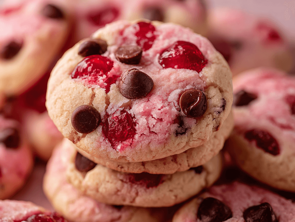 Cherry cookies recipe with maraschino cherries and chocolate chips