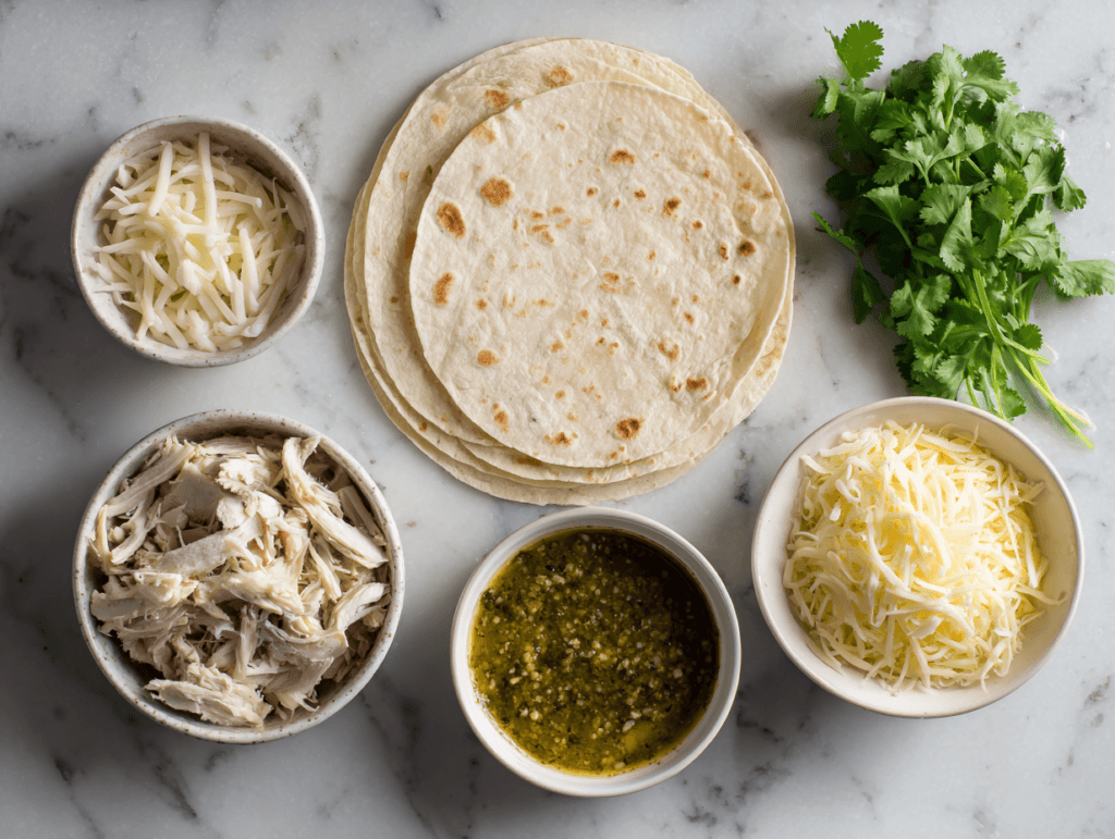 Chicken Quesadillas with Salsa Verde – Easy, Crispy & Flavor-Packed 2 Ingredients for Chicken Quesadillas with Salsa Verde