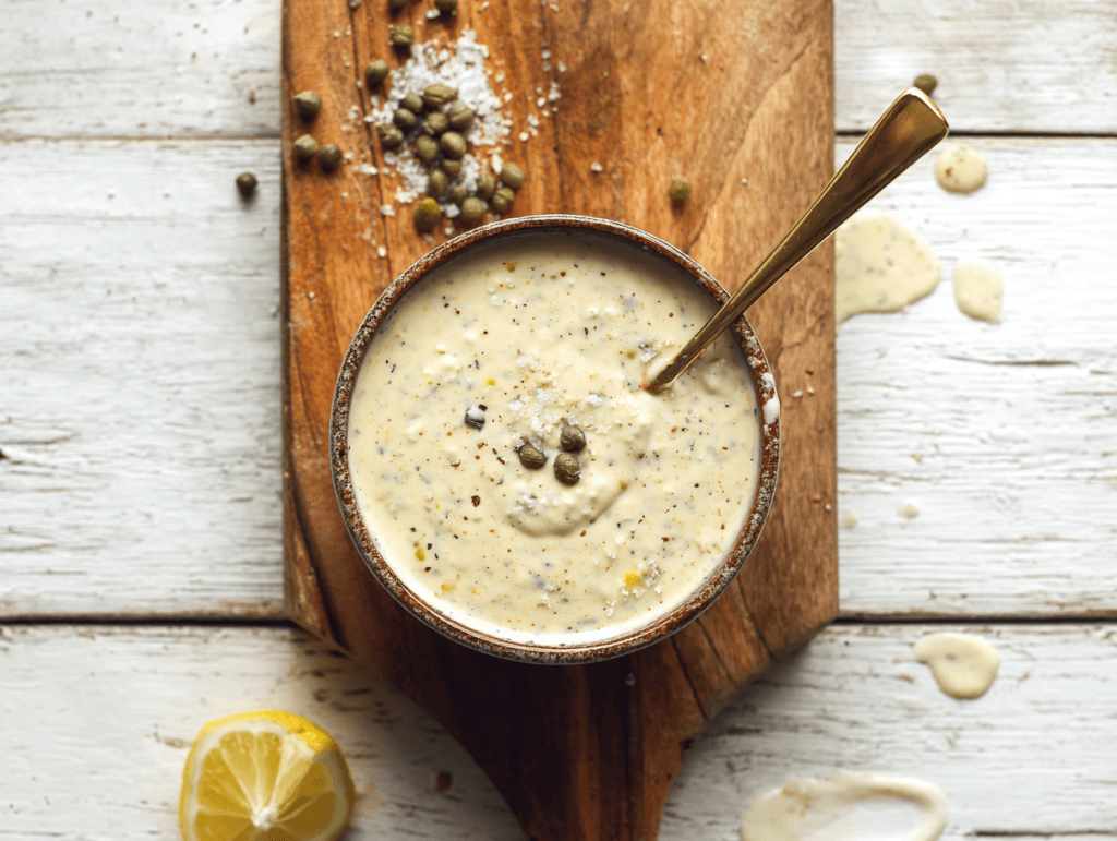 Classic 5-Minute Caesar Dressing: Creamy, Fast, and Weeknight-Friendly 3 Classic 5-Minute Caesar Dressing in a bowl on a wooden board