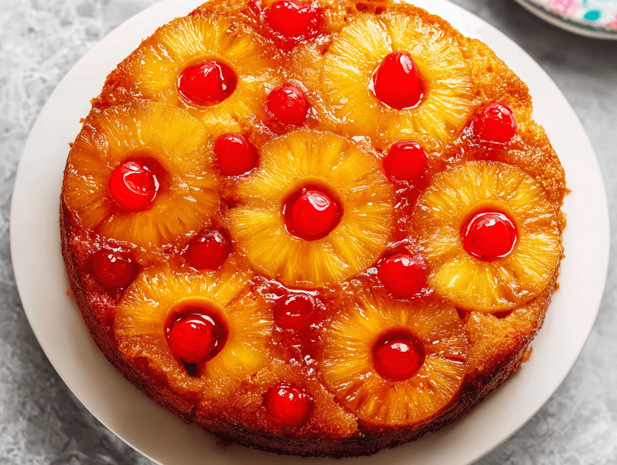 Classic Pineapple Upside Down Cake That Always Turns Out Golden 4 Classic pineapple upside down cake with pineapple rings and cherries