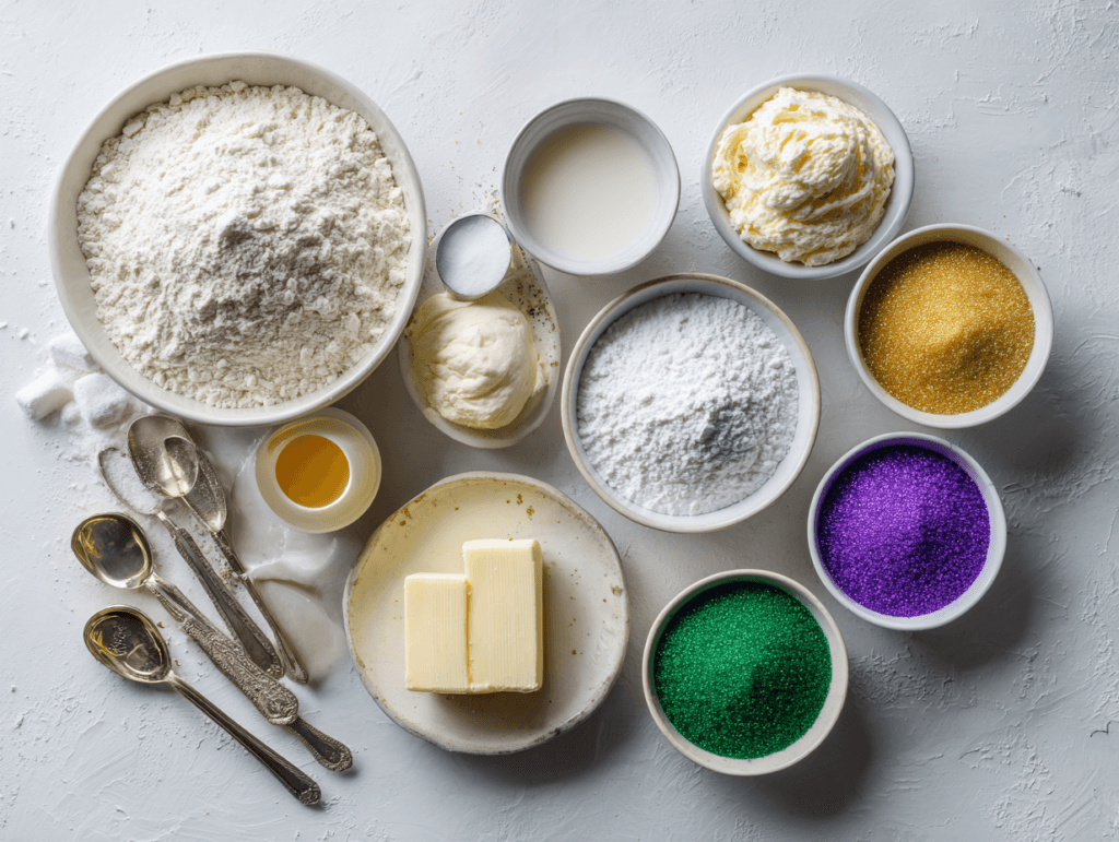 Ingredients for Cream Cheese Filled King Cake