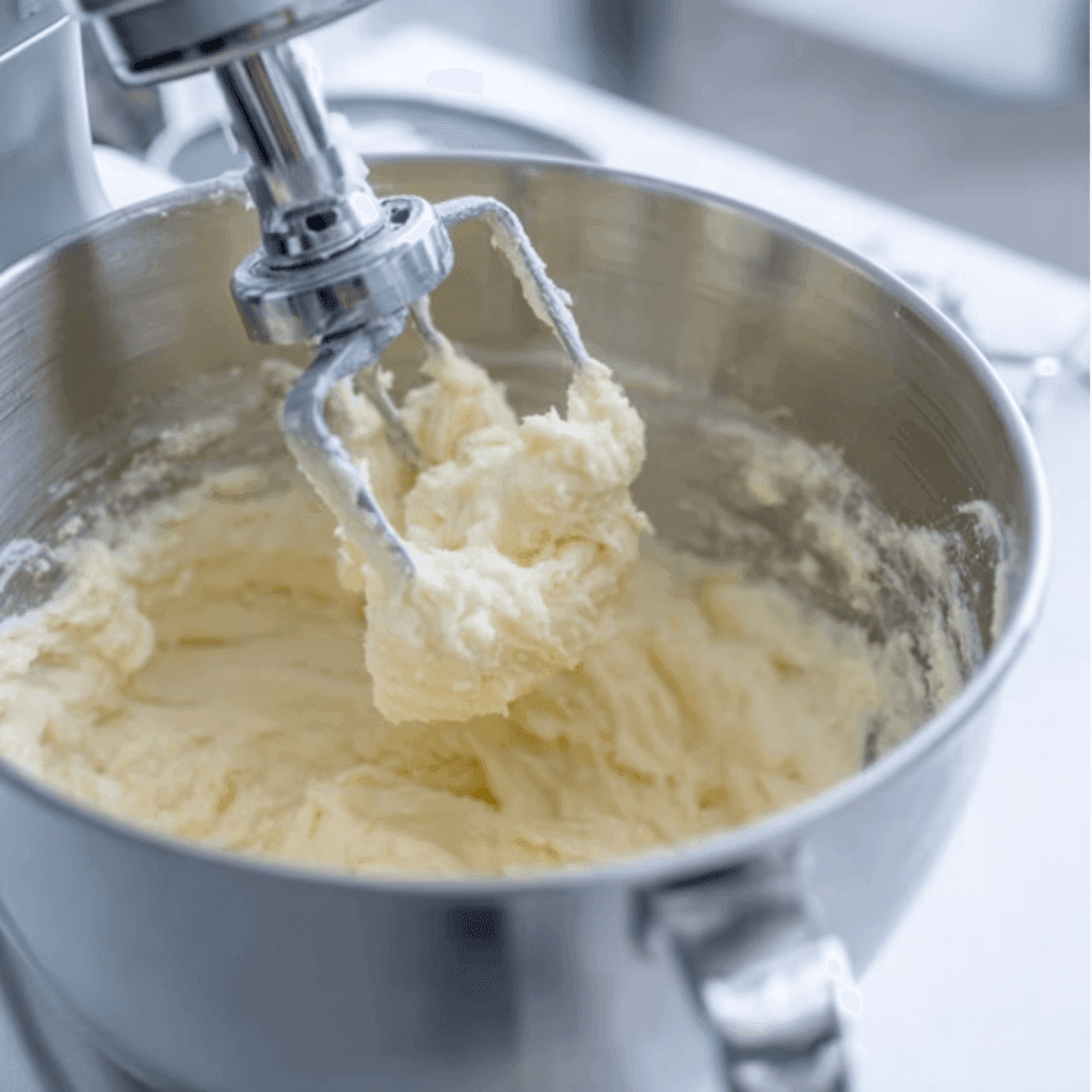 creaming butter and sugar for chocolate chip banana bread recipe