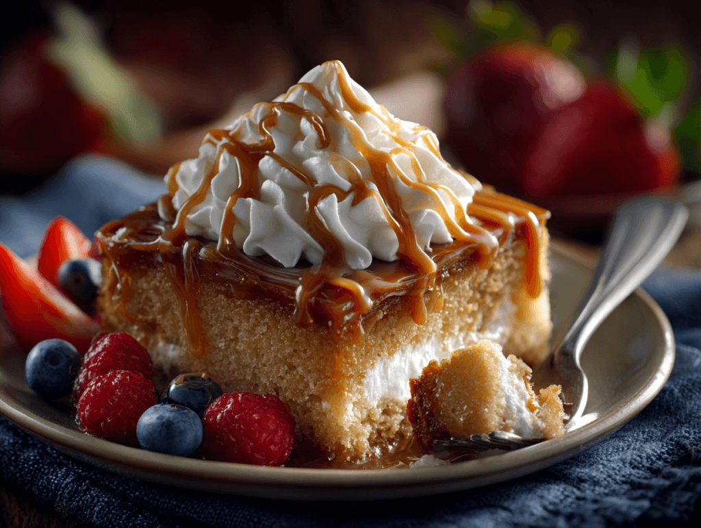 Dulce de Leche Tres Leches: Sweet Caramel Bliss You Can Make at Home 3 Serving a slice of Dulce de Leche Tres Leches