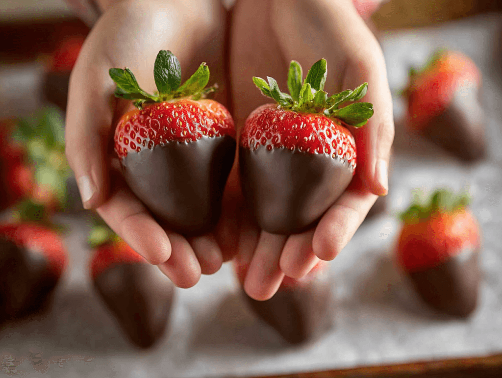 easy Chocolate Covered Strawberries: Simple, Glossy, and Party-Ready 2 ingredients for easy Chocolate Covered Strawberries with fresh strawberries and dark chocolate