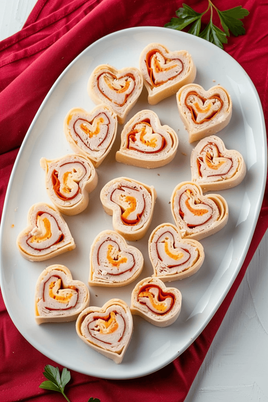 healthy-valentines-day-treats-heart-shaped-turkey-cheese-rollups Healthy Valentine’s Day treats made with heart-shaped turkey and cheese roll-up pinwheels