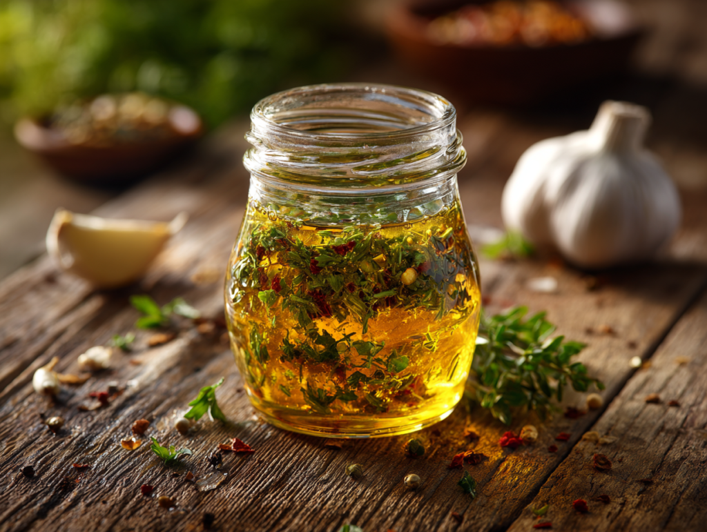 all purpose vinaigrette in glass jar