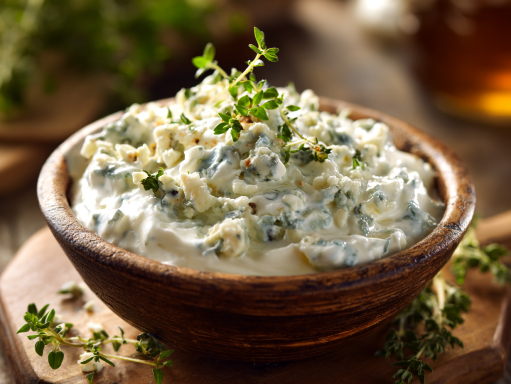 best creamy blue cheese dressing in bowl