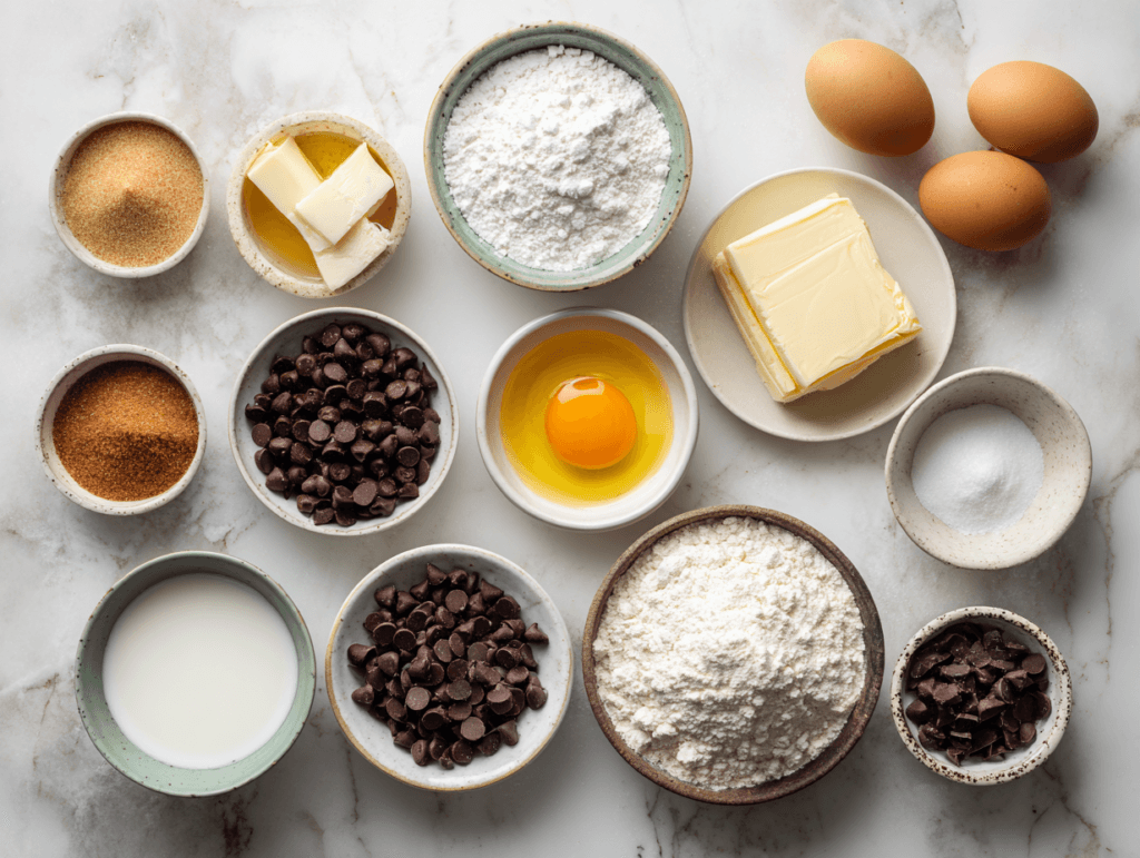 ingredients for chocolate chip mug cake