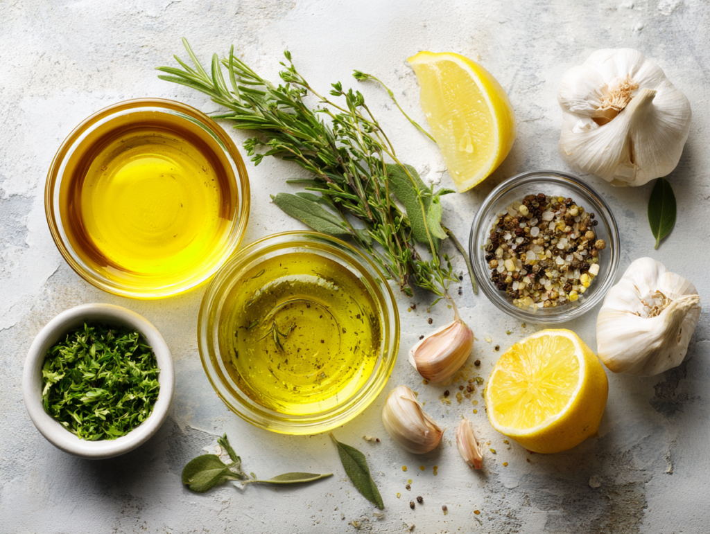 Ingredients for classic Italian dressing