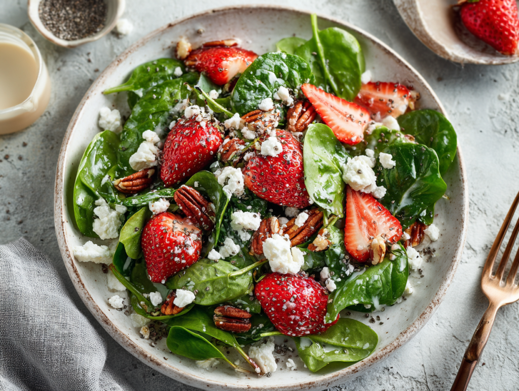 Poppy Seed Dressing Recipe That Tastes Fresh and Creamy 3 spinach strawberry salad served with poppy seed dressing