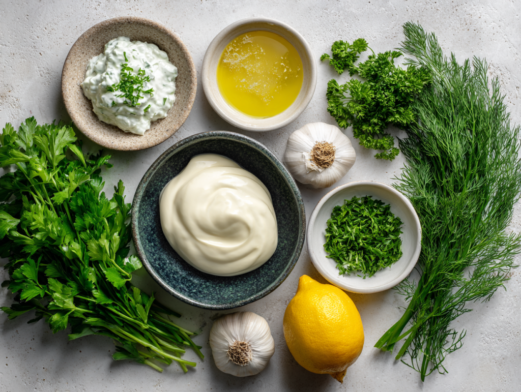 ranch dressing from scratch ingredients layout