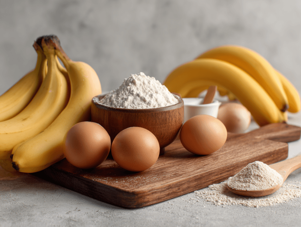 ingredients for 4 ingredient banana bread recipe