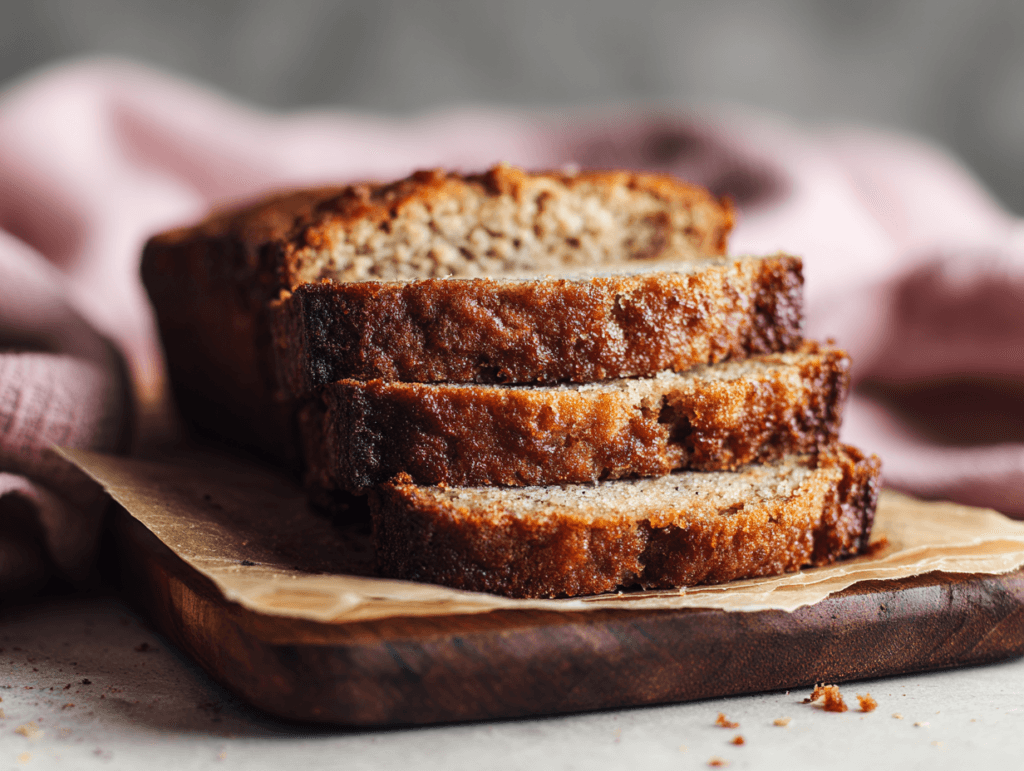 protein banana bread served with peanut butter berries and yogurt