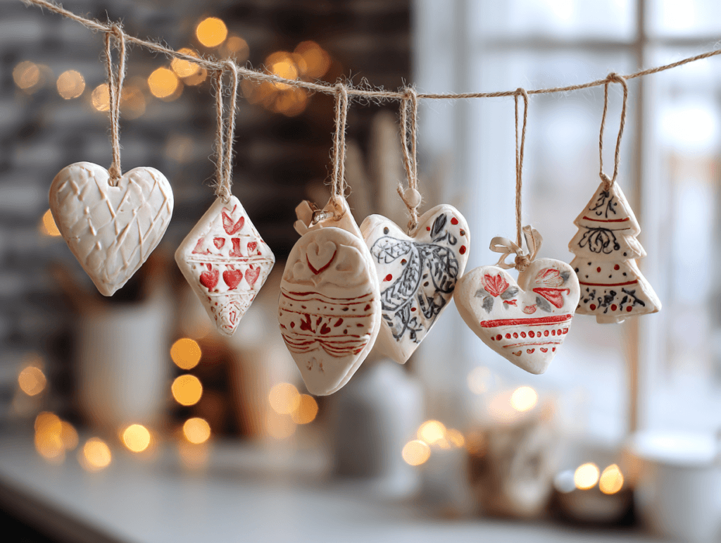 decorated salt dough ornaments hanging