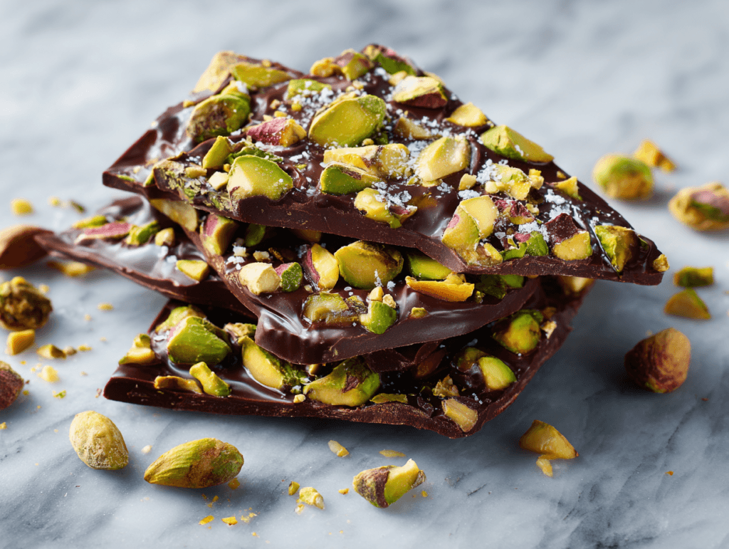 pistachio date chocolate bark recipe serving idea