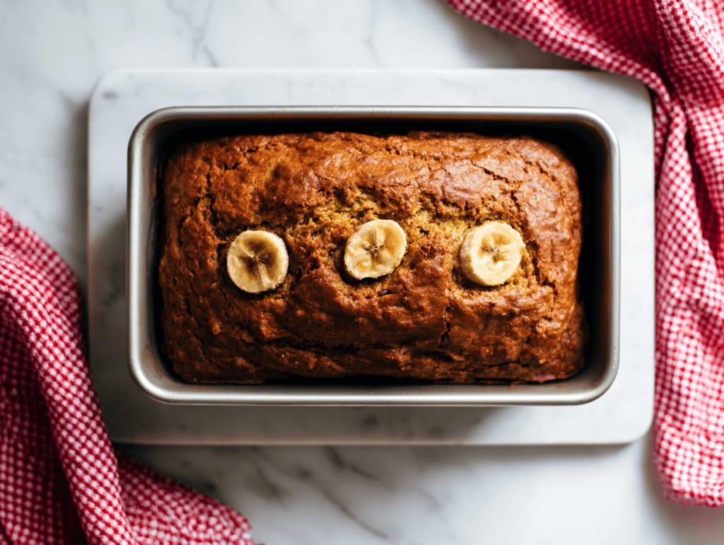whole wheat banana bread recipe in loaf pan