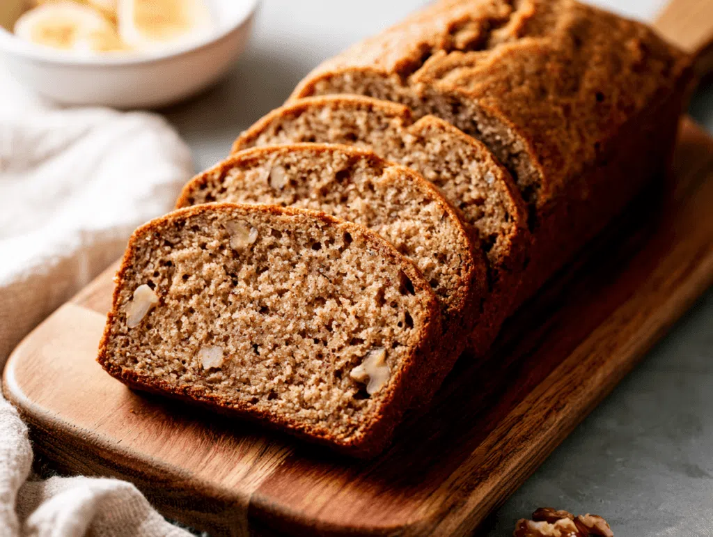 whole wheat banana bread recipe sliced loaf