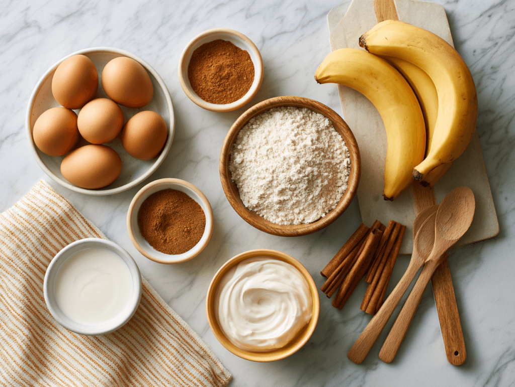 Ingredients for Banana Bread Without Sugar